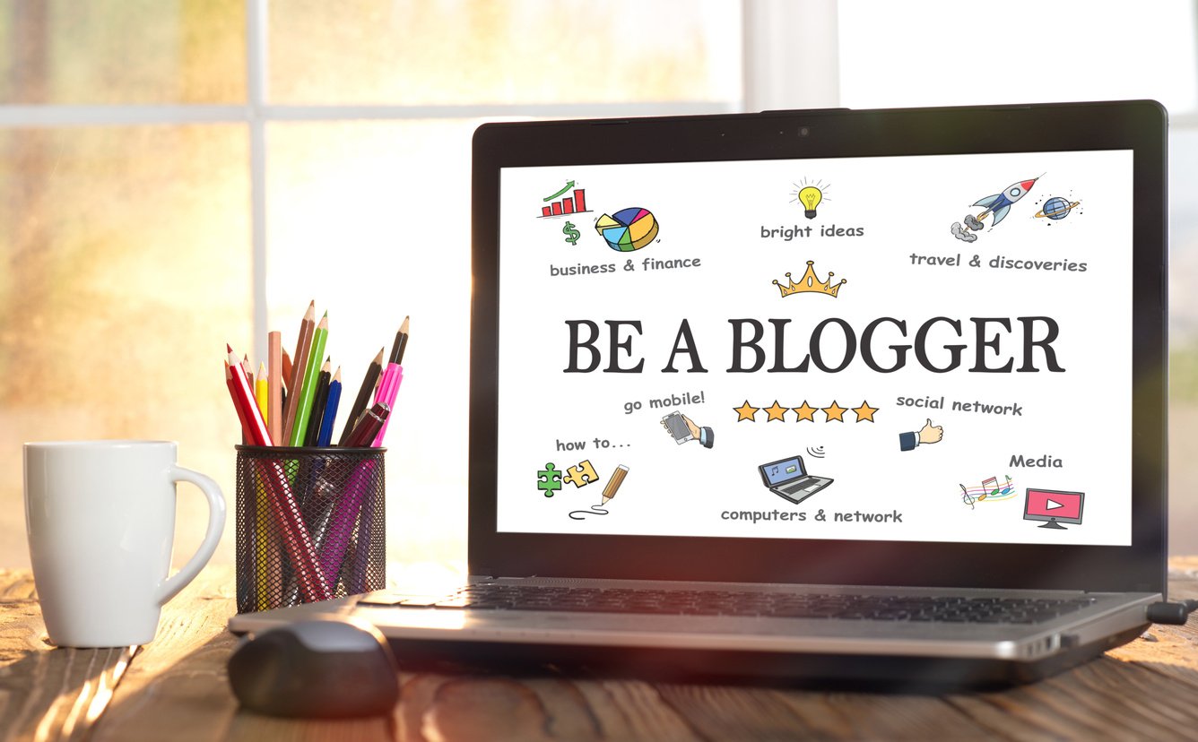 Be A blogger Concept In Home Office